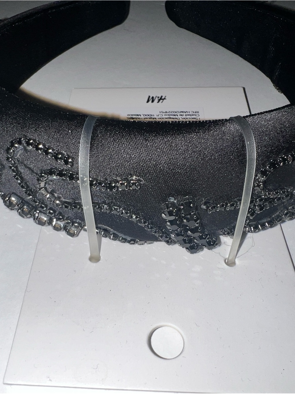 Black Embellished Satin Headband - H&M
